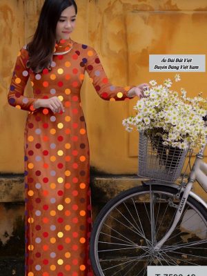 Vải áo dài chấm bi thiết kế 2020 AD T7596 41 vai ao dai cham bi gia tot 1829118