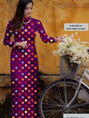 Vải áo dài chấm bi thiết kế 2020 AD T7596 28 vai ao dai cham bi rat dep 1629173