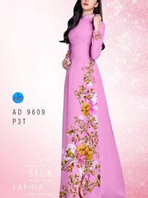 Vải áo dài hoa in 3D mới ra AD 9609 24 vai ao dai duyen dang kieu sa da dang 720292