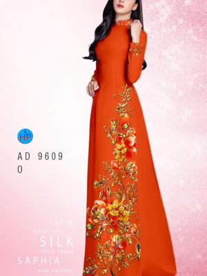 Vải áo dài hoa in 3D mới ra AD 9609 28 vai ao dai duyen dang kieu sa doc dao 162057