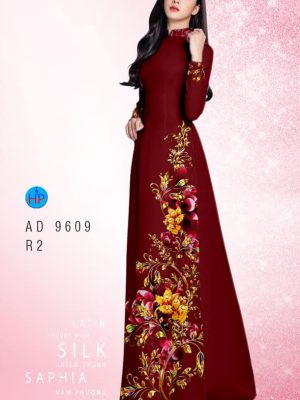 Vải áo dài hoa in 3D mới ra AD 9609 26 vai ao dai duyen dang kieu sa mau moi 42087