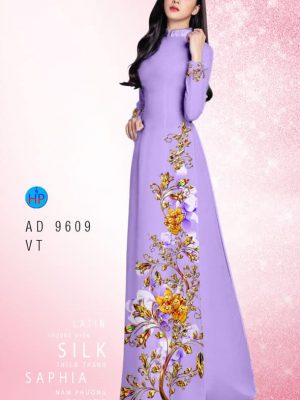 Vải áo dài hoa in 3D mới ra AD 9609 32 vai ao dai duyen dang kieu sa phong cach 161941