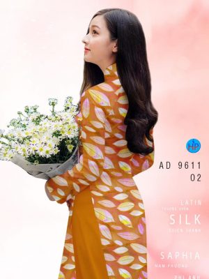 Vải áo dài hình lá kiểu mới AD 9611 25 vai ao dai hinh la deu gia re shop my my dam tham 1790118