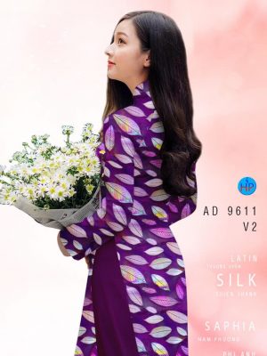 Vải áo dài hình lá kiểu mới AD 9611 35 vai ao dai hinh la deu gia re shop my my dam tham 190155