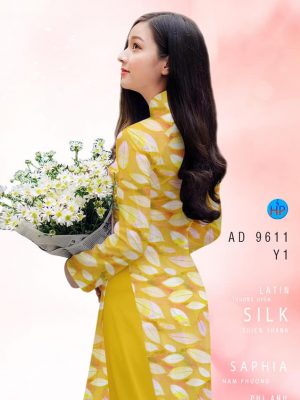 Vải áo dài hình lá kiểu mới AD 9611 31 vai ao dai hinh la deu gia re shop my my dam tham 79011