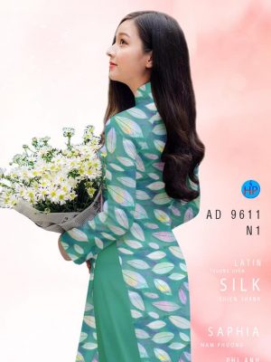 Vải áo dài hình lá kiểu mới AD 9611 22 vai ao dai hinh la deu gia re shop my my rat dep 990139