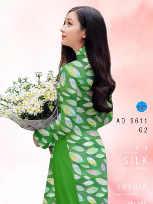 Vải áo dài hình lá kiểu mới AD 9611 27 vai ao dai hinh la deu gia re shop my my ua chuong 189032