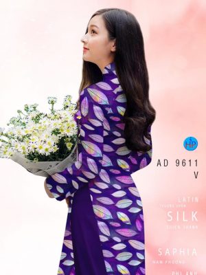 Vải áo dài hình lá kiểu mới AD 9611 21 vai ao dai hinh la deu gia re shop my my vua ra 209010