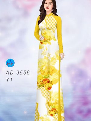 Vải áo dài hoa in 3D mới ra AD 9556 29 vai ao dai hoa 3d chat luong 0462