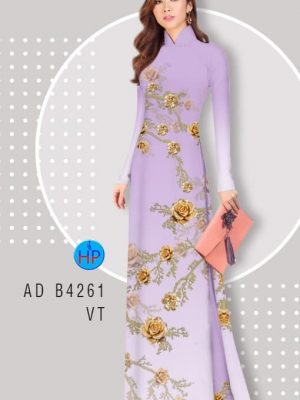 Vải áo dài hoa hồng mới ra AD B4261 34 vai ao dai hoa 3d cuc hot 904140
