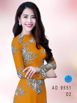 Vải áo dài hoa 3D kiểu mới AD 9551 23 vai ao dai hoa 3d da dang 147277