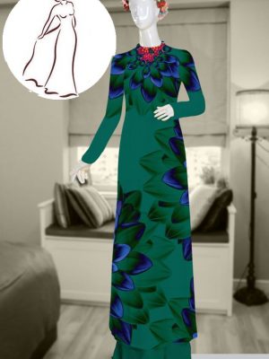 Vải áo dài hoa in 3D kiểu mới AD T7590 19 vai ao dai hoa 3d da dang 1473297