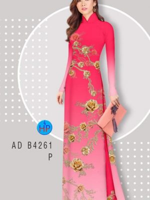 Vải áo dài hoa hồng mới ra AD B4261 21 vai ao dai hoa 3d dam tham 504218