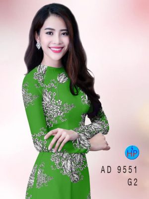 Vải áo dài hoa 3D kiểu mới AD 9551 30 vai ao dai hoa 3d dam tham 67186