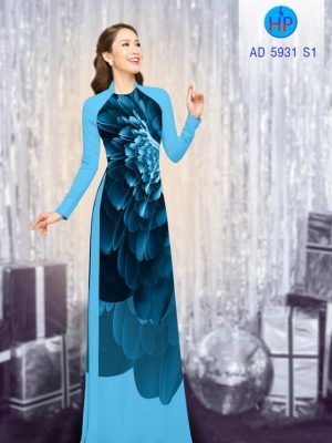 Vải áo dài hoa in 3D mới ra AD 5931 37 vai ao dai hoa 3d dam tham 9381