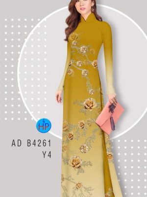 Vải áo dài hoa hồng mới ra AD B4261 26 vai ao dai hoa 3d dang hot 140487