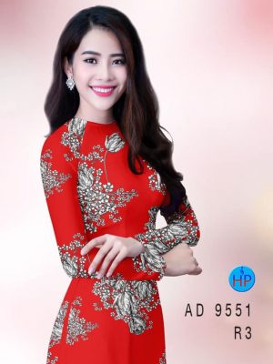 Vải áo dài hoa 3D kiểu mới AD 9551 34 vai ao dai hoa 3d dep 87168