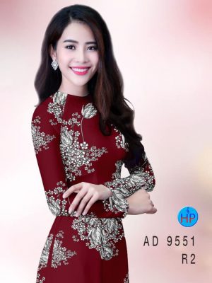 Vải áo dài hoa 3D kiểu mới AD 9551 36 vai ao dai hoa 3d doc dao 117140