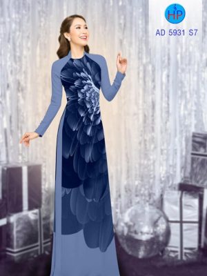 Vải áo dài hoa in 3D mới ra AD 5931 30 vai ao dai hoa 3d doc dao 123894
