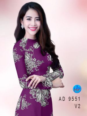 Vải áo dài hoa 3D kiểu mới AD 9551 27 vai ao dai hoa 3d doc dao 2071166