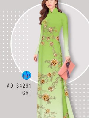 Vải áo dài hoa hồng mới ra AD B4261 32 vai ao dai hoa 3d doc dao 604241