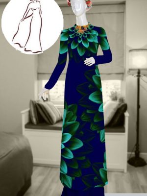 Vải áo dài hoa in 3D kiểu mới AD T7590 23 vai ao dai hoa 3d long lanh 1738