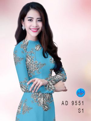 Vải áo dài hoa 3D kiểu mới AD 9551 32 vai ao dai hoa 3d mau moi 871262
