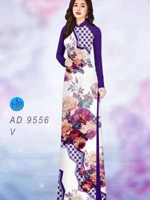 Vải áo dài hoa in 3D mới ra AD 9556 37 vai ao dai hoa 3d nam nay 154652