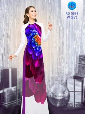 Vải áo dài hoa in 3D mới ra AD 5931 23 vai ao dai hoa 3d nam nay 2038256