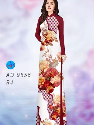 Vải áo dài hoa in 3D mới ra AD 9556 32 vai ao dai hoa 3d nam nay 846263