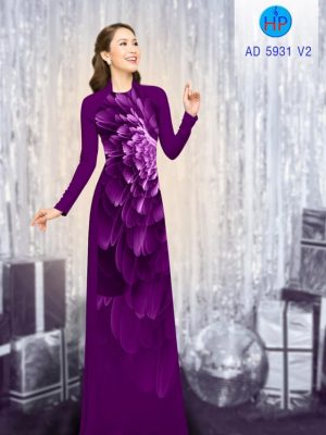 Vải áo dài hoa in 3D mới ra AD 5931 21 vai ao dai hoa 3d nam nay 938139