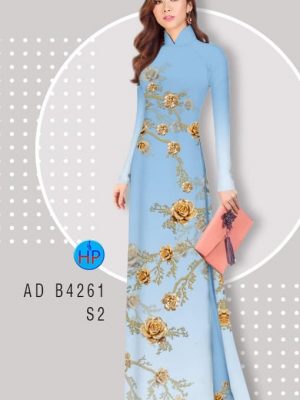 Vải áo dài hoa hồng mới ra AD B4261 28 vai ao dai hoa 3d phong cach 1504195