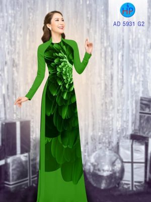 Vải áo dài hoa in 3D mới ra AD 5931 26 vai ao dai hoa 3d phong cach 438191