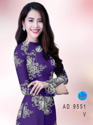 Vải áo dài hoa 3D kiểu mới AD 9551 24 vai ao dai hoa 3d rat dep 2071113