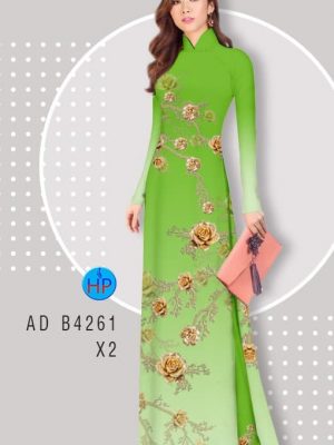 Vải áo dài hoa hồng mới ra AD B4261 24 vai ao dai hoa 3d rat dep 704210