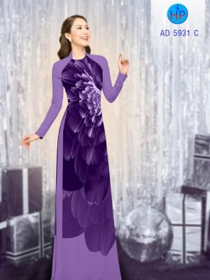 Vải áo dài hoa in 3D mới ra AD 5931 31 vai ao dai hoa 3d thanh lich 1438162