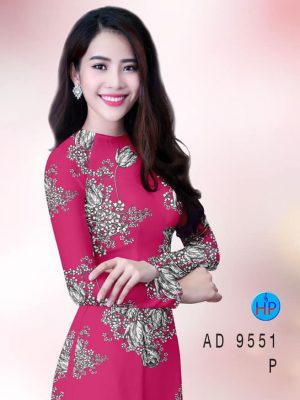 Vải áo dài hoa 3D kiểu mới AD 9551 22 vai ao dai hoa 3d thanh lich 1972252