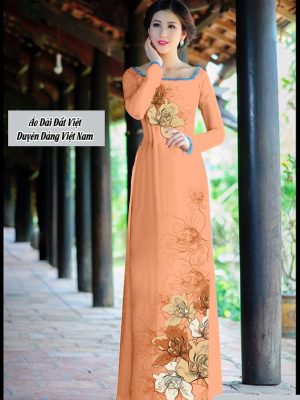 Vải áo dài hoa 3D mới ra AD T5260 22 vai ao dai hoa 3d thanh lich 311160