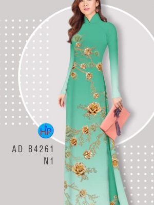 Vải áo dài hoa hồng mới ra AD B4261 23 vai ao dai hoa 3d thanh lich 704268
