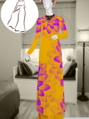 Vải áo dài hoa in 3D kiểu mới AD T7590 24 vai ao dai hoa 3d ua chuong 207343