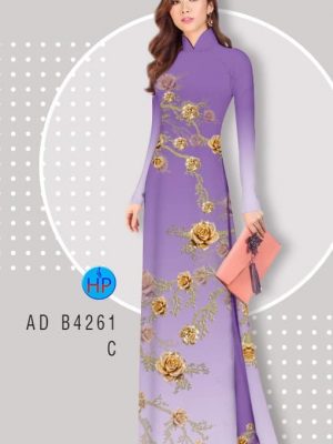 Vải áo dài hoa hồng mới ra AD B4261 30 vai ao dai hoa 3d ua chuong 70445