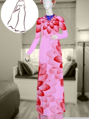 Vải áo dài hoa in 3D kiểu mới AD T7590 18 vai ao dai hoa 3d ua thich 67386