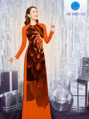Vải áo dài hoa in 3D mới ra AD 5931 32 vai ao dai hoa 3d vua ra 193810