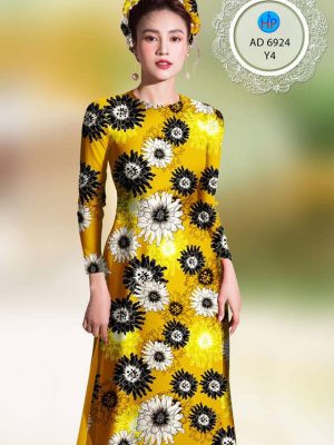 Vải áo dài hoa đều mới ra AD 6924 32 vai ao dai hoa cuc cuc dep 77270