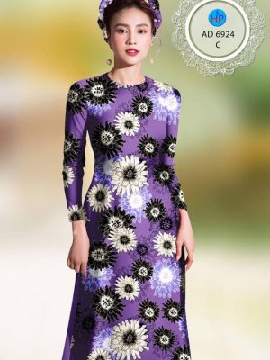 Vải áo dài hoa đều mới ra AD 6924 22 vai ao dai hoa cuc dang hot 1572239