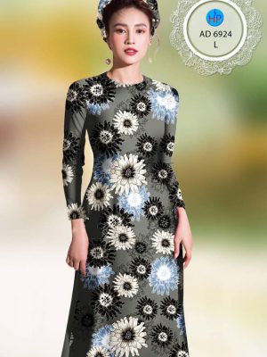 Vải áo dài hoa đều mới ra AD 6924 21 vai ao dai hoa cuc thuot tha 1072129