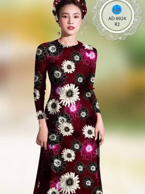Vải áo dài hoa đều mới ra AD 6924 23 vai ao dai hoa cuc vua ra 1572225