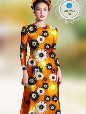 Vải áo dài hoa cúc đều mới ra AD 6924 26 vai ao dai hoa cuc deu cuc dep 159577