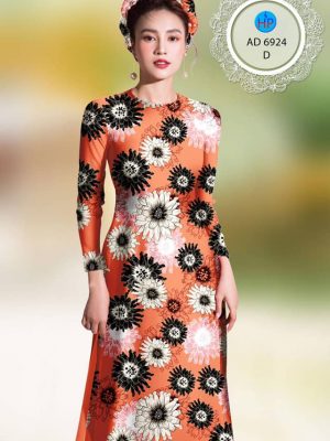 Vải áo dài hoa cúc đều mới ra AD 6924 28 vai ao dai hoa cuc deu rat dep 495242