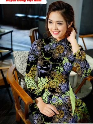 Vải áo dài hoa văn thiết kế 2020 AD T7207 14 vai ao dai hoa deu 3 1